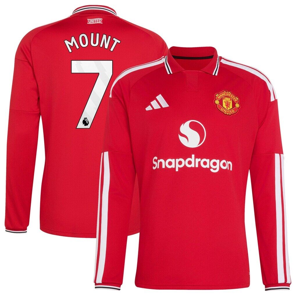 Mason Mount Manchester United adidas 2026/27 Home Replica Long Sleeve Jersey