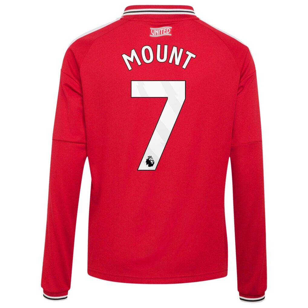 Mason Mount Manchester United adidas Youth 2026/27 Home Replica Long Sleeve Jersey