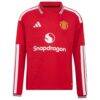 Mason Mount Manchester United adidas Youth 2026/27 Home Replica Long Sleeve Jersey - Red - Side View