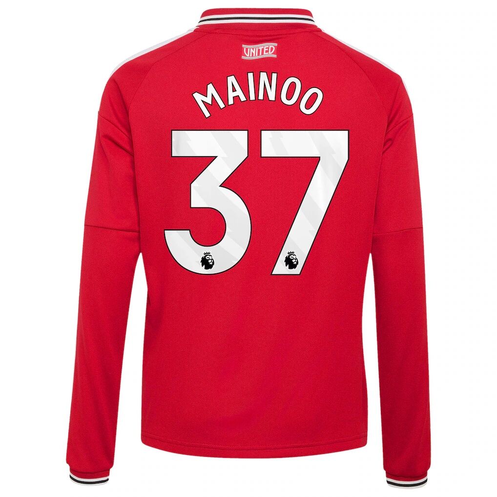 Kobbie Mainoo Manchester United adidas Youth 2026/27 Home Replica Long Sleeve Jersey
