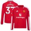 Kobbie Mainoo Manchester United adidas Youth 2026/27 Home Replica Long Sleeve Jersey - Red - Front View