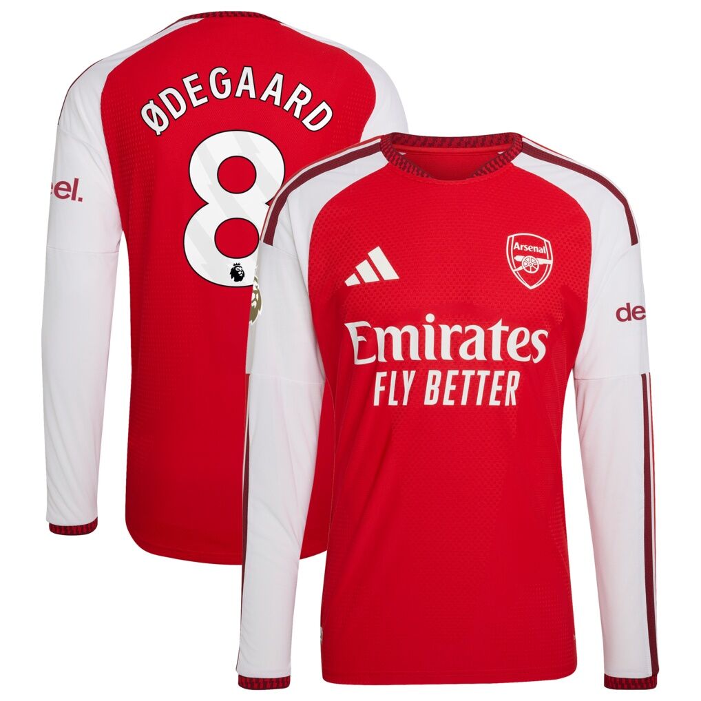 Martin Ødegaard Arsenal adidas 2026/27 Home Authentic Long Sleeve Jersey