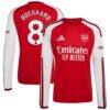 Martin Ødegaard Arsenal adidas 2026/27 Home Replica Long Sleeve Jersey - Red - Front View