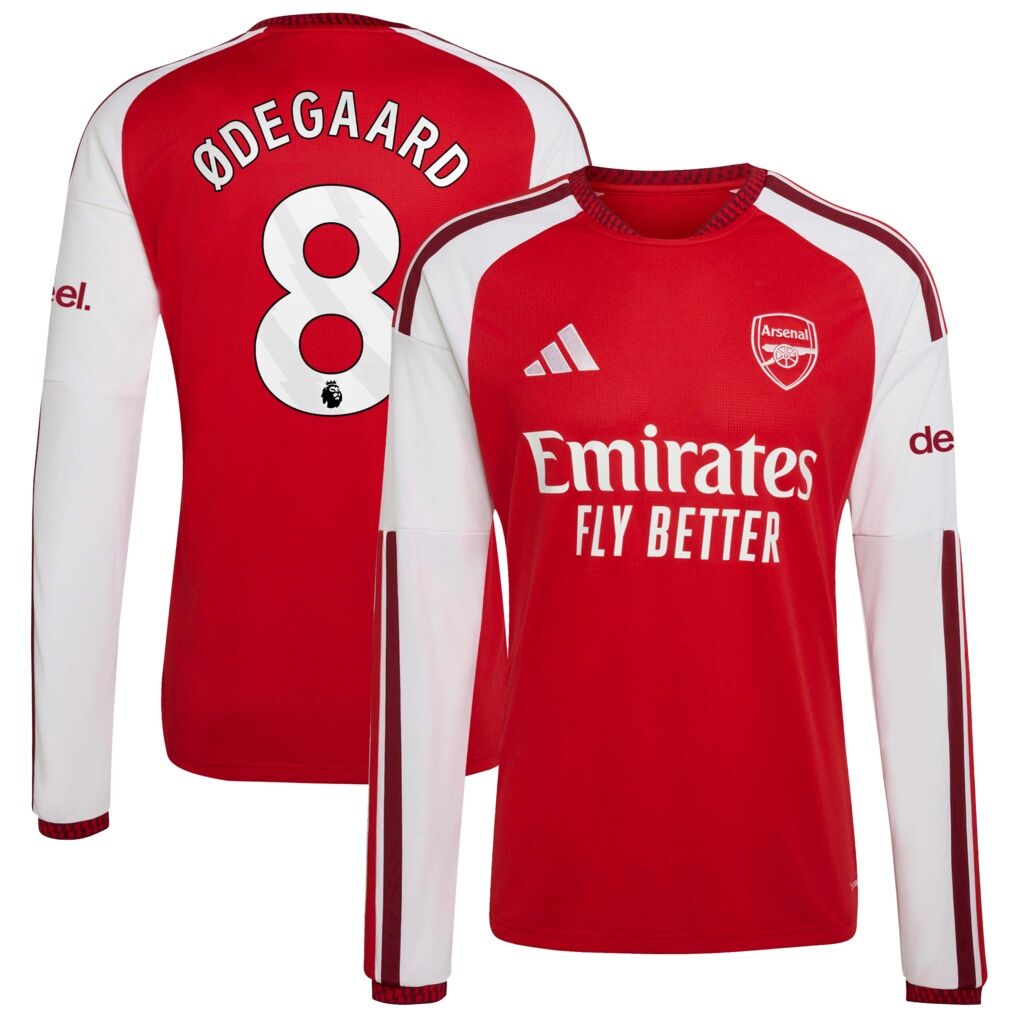 Martin Ødegaard Arsenal adidas 2026/27 Home Replica Long Sleeve Jersey