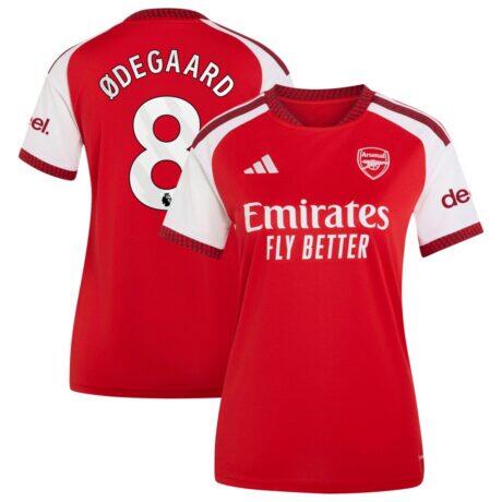 Martin Ødegaard Arsenal adidas Women's 2026/27 Home Home Replica Jersey - Red - Front View
