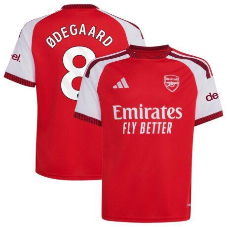 Martin Ødegaard Arsenal adidas Youth 2026/27 Home Replica Jersey - Red - Front View