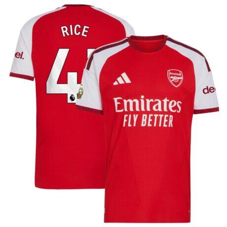 Declan Rice Arsenal adidas 2026/27 Home Authentic Jersey - Red - Front View