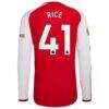 Declan Rice Arsenal adidas 2026/27 Home Authentic Long Sleeve Jersey - Red - Detail View