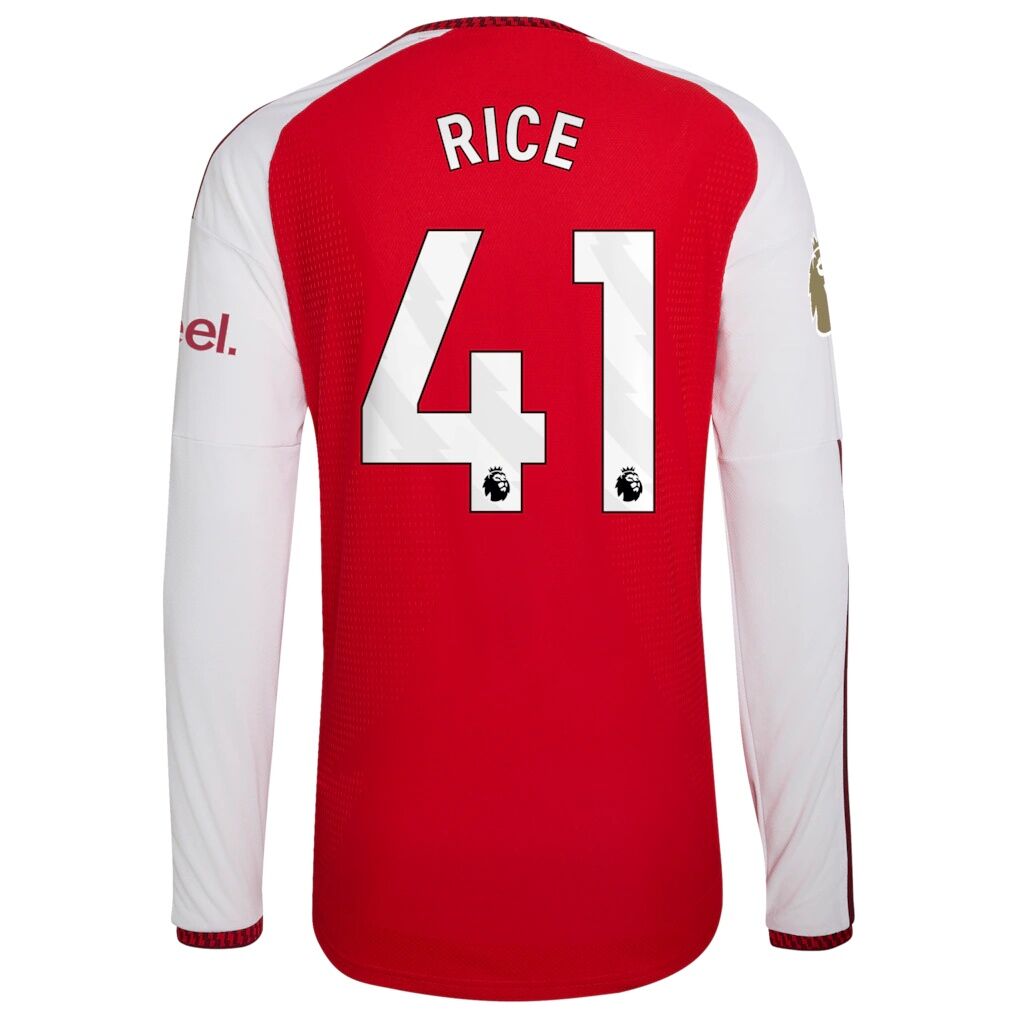 Declan Rice Arsenal adidas 2026/27 Home Authentic Long Sleeve Jersey