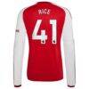 Declan Rice Arsenal adidas 2026/27 Home Replica Long Sleeve Jersey - Red - Detail View