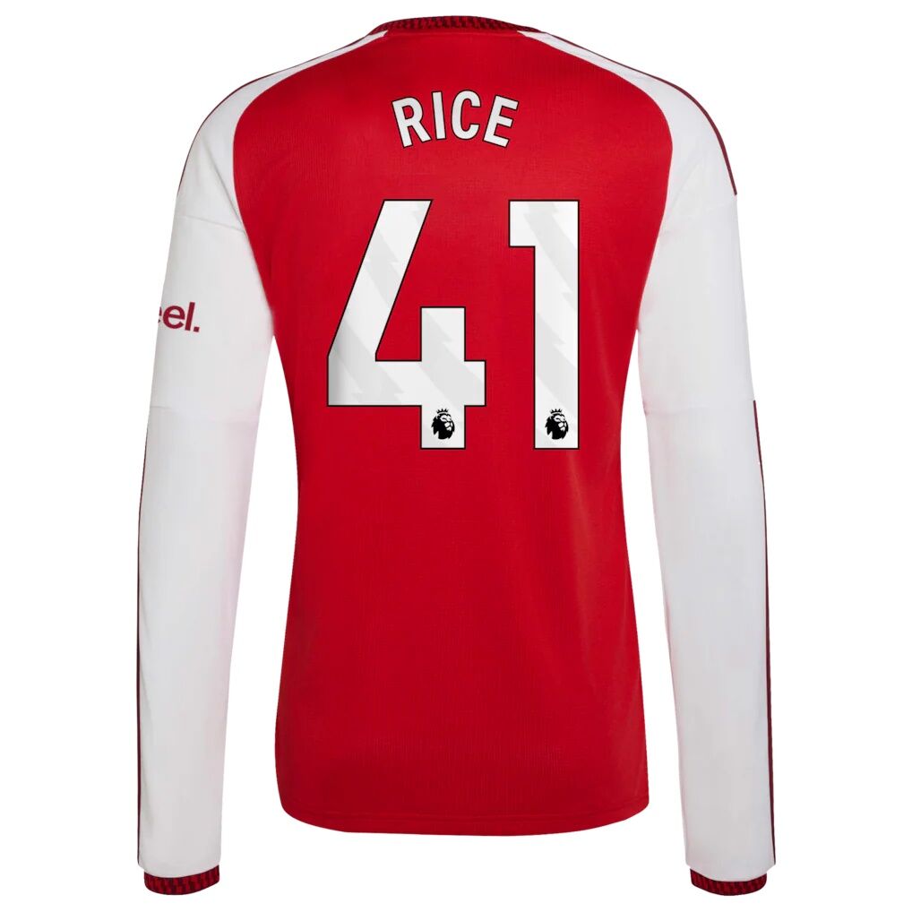 Declan Rice Arsenal adidas 2026/27 Home Replica Long Sleeve Jersey