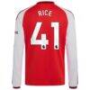 Declan Rice Arsenal adidas Youth 2026/27 Home Replica Long Sleeve Jersey - Red - Detail View