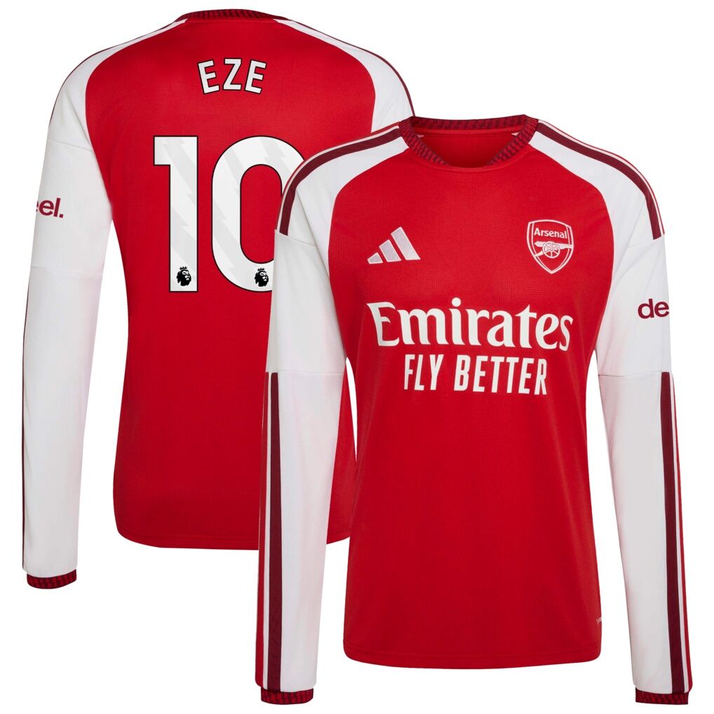 Eberechi Eze Arsenal adidas 2026/27 Home Replica Long Sleeve Jersey