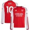Eberechi Eze Arsenal adidas Youth 2026/27 Home Replica Long Sleeve Jersey - Red - Front View