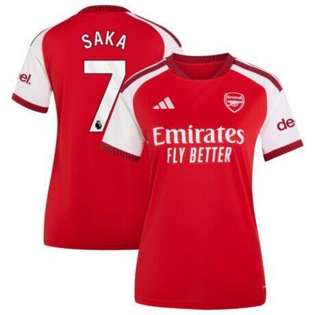 Bukayo Saka Arsenal adidas Women's 2026/27 Home Home Replica Jersey - Red - Front View