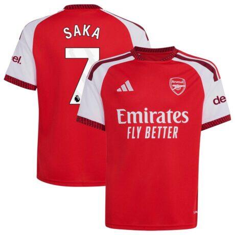 Bukayo Saka Arsenal adidas Youth 2026/27 Home Replica Jersey - Red - Front View