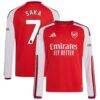 Bukayo Saka Arsenal adidas Youth 2026/27 Home Replica Long Sleeve Jersey - Red - Front View