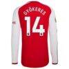Viktor Gyökeres Arsenal adidas 2026/27 Home Authentic Long Sleeve Jersey - Red - Detail View