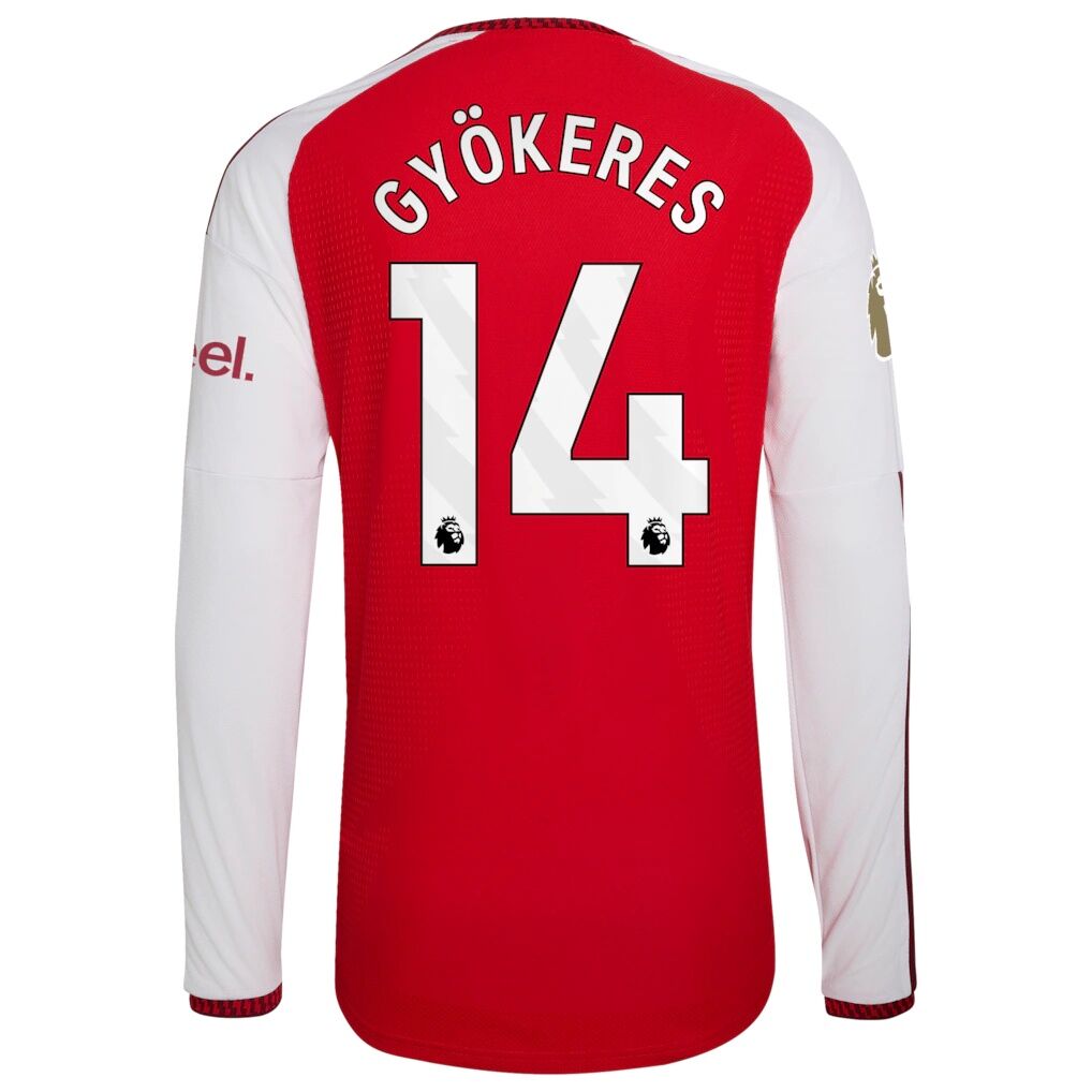 Viktor Gyökeres Arsenal adidas 2026/27 Home Authentic Long Sleeve Jersey