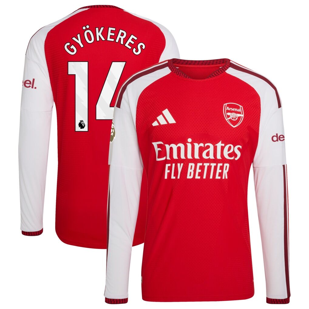 Viktor Gyökeres Arsenal adidas 2026/27 Home Authentic Long Sleeve Jersey