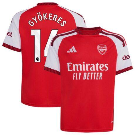 Viktor Gyökeres Arsenal adidas Youth 2026/27 Home Replica Jersey - Red - Front View