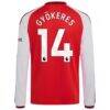 Viktor Gyökeres Arsenal adidas Youth 2026/27 Home Replica Long Sleeve Jersey - Red - Detail View