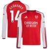 Viktor Gyökeres Arsenal adidas Youth 2026/27 Home Replica Long Sleeve Jersey - Red - Front View