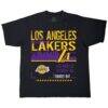 Los Angeles Lakers Stadium Essentials Unisex Hideout Boxy T-Shirt - Black - Front View
