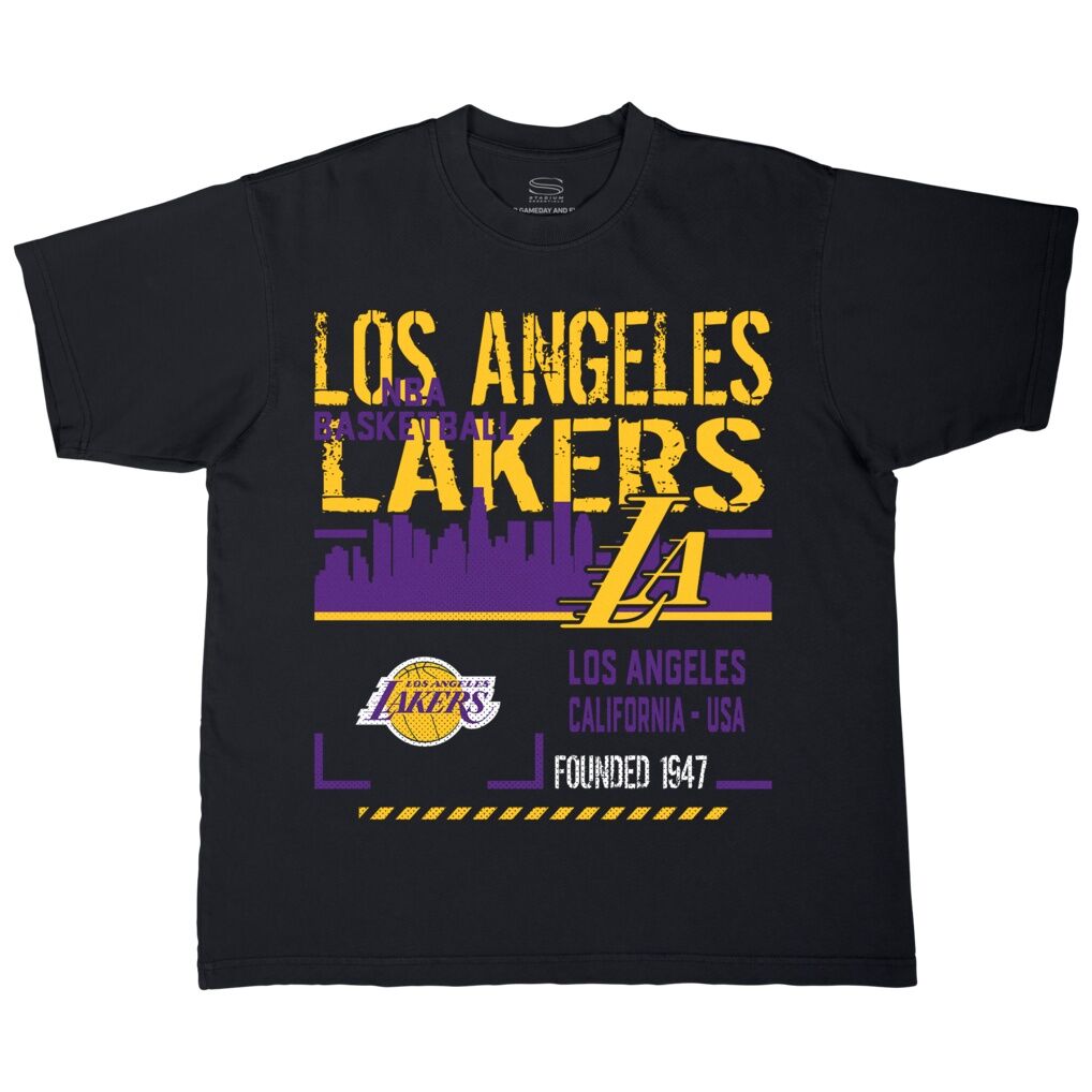 Los Angeles Lakers Stadium Essentials Unisex Hideout Boxy T-Shirt