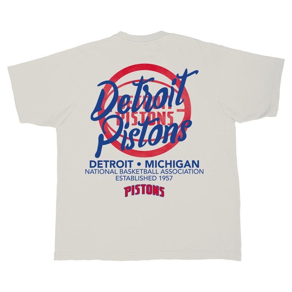 Detroit Pistons Stadium Essentials Wall Script Boxy T-Shirt