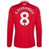 Bruno Fernandes Manchester United adidas 2026/27 Home Authentic Long Sleeve Jersey - Red - Detail View