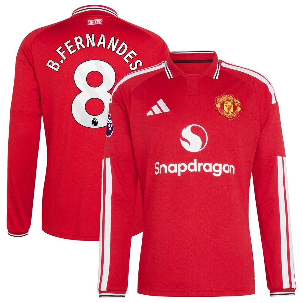 Bruno Fernandes Manchester United adidas 2026/27 Home Authentic Long Sleeve Jersey