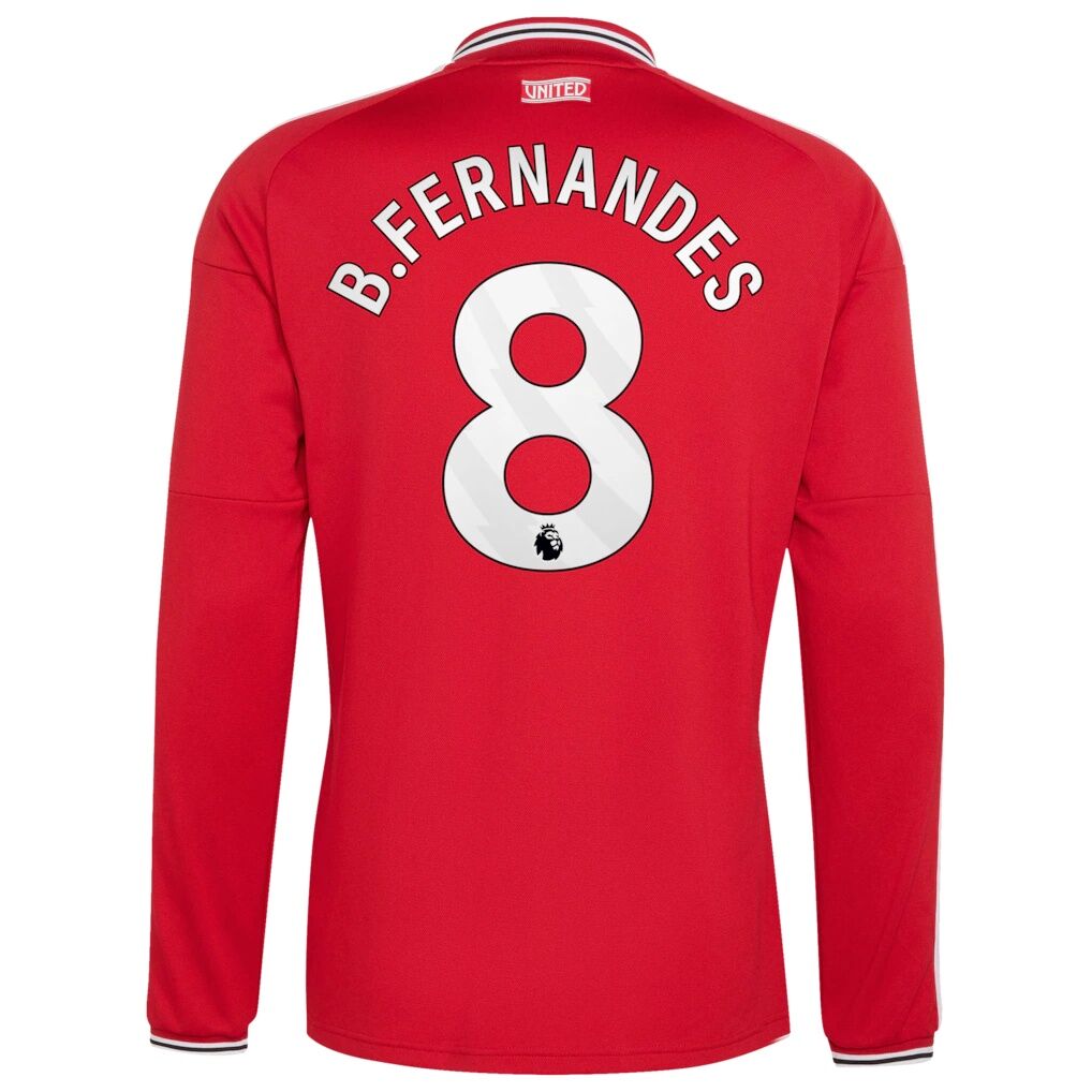 Bruno Fernandes Manchester United adidas 2026/27 Home Replica Long Sleeve Jersey