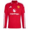 Bruno Fernandes Manchester United adidas 2026/27 Home Replica Long Sleeve Jersey - Red - Side View