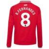 Bruno Fernandes Manchester United adidas Youth 2026/27 Home Replica Long Sleeve Jersey - Red - Detail View