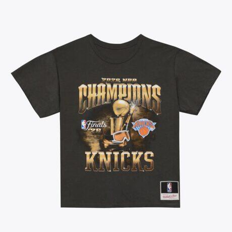 New York Knicks Mitchell & Ness 2026 NBA Finals Champions T-Shirt - Black - Front View