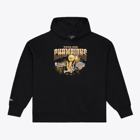 New York Knicks Mitchell & Ness 2026 NBA Finals Champions Hoodie - Black - Front View