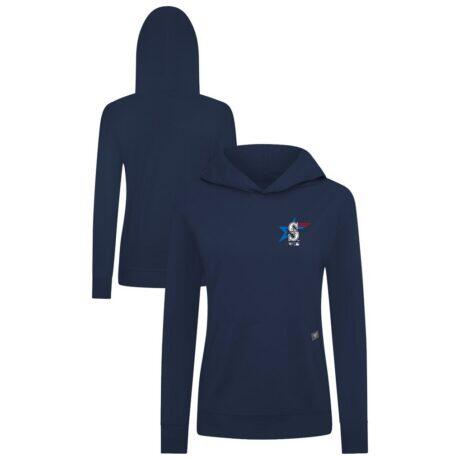 Seattle Mariners Levelwear Women's Independence Day Relay Governor Hoodie - Navy - Front View