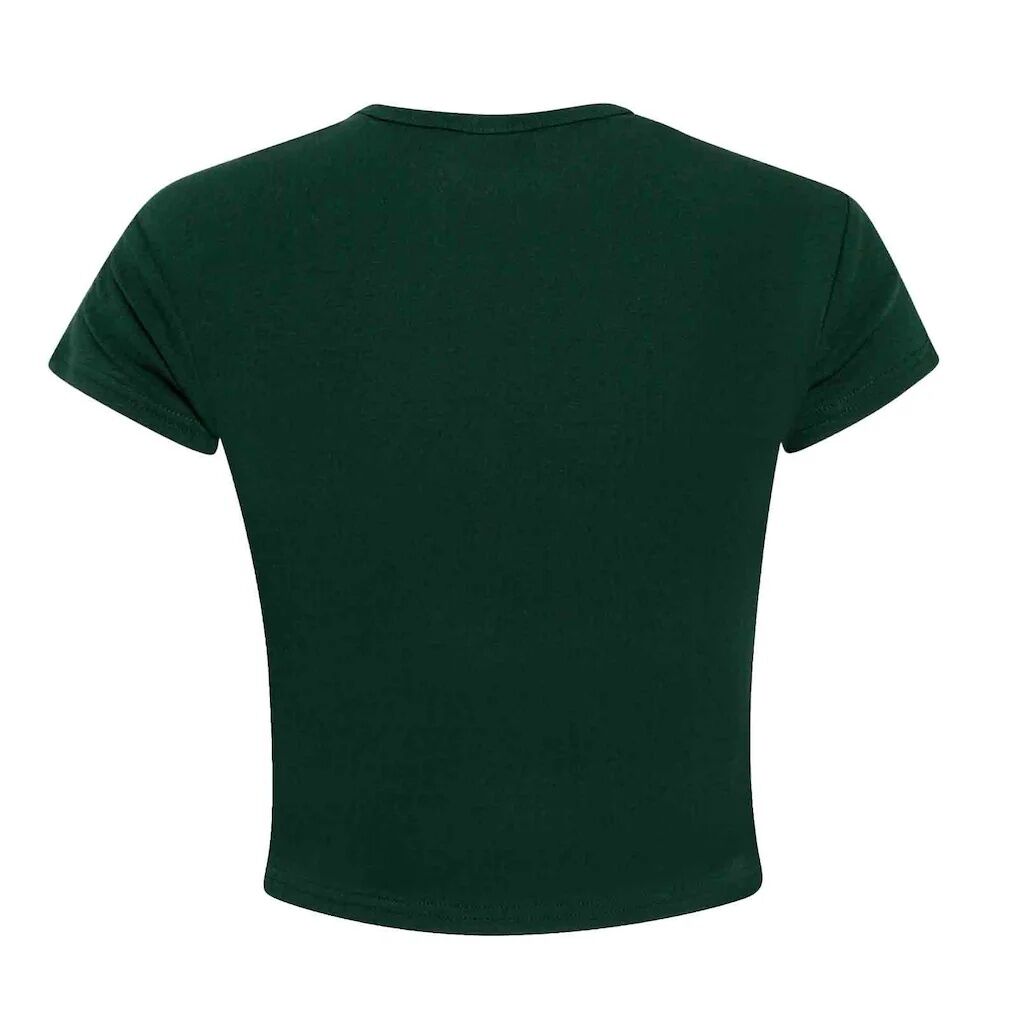 Milwaukee Bucks Hype and Vice Women's Small Logo Cropped Baby T-Shirt - Hunter Green