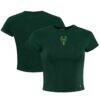 Milwaukee Bucks Hype and Vice Women's Small Logo Cropped Baby T-Shirt - - Front View