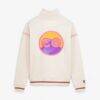 Colorado Rockies Terez Women's City Connect Baseball Stitch Quarter-Zip Pullover - Cream - Detail View