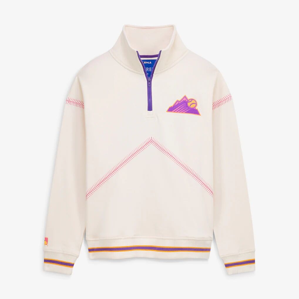 Colorado Rockies Terez Women’s City Connect Baseball Stitch Quarter-Zip Pullover