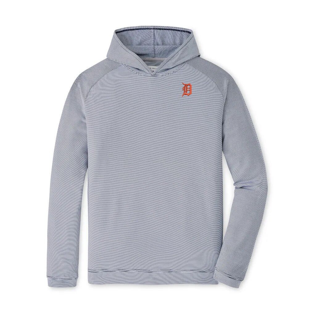 Detroit Tigers Peter Millar Pine Sugar Stripe Performance Hoodie