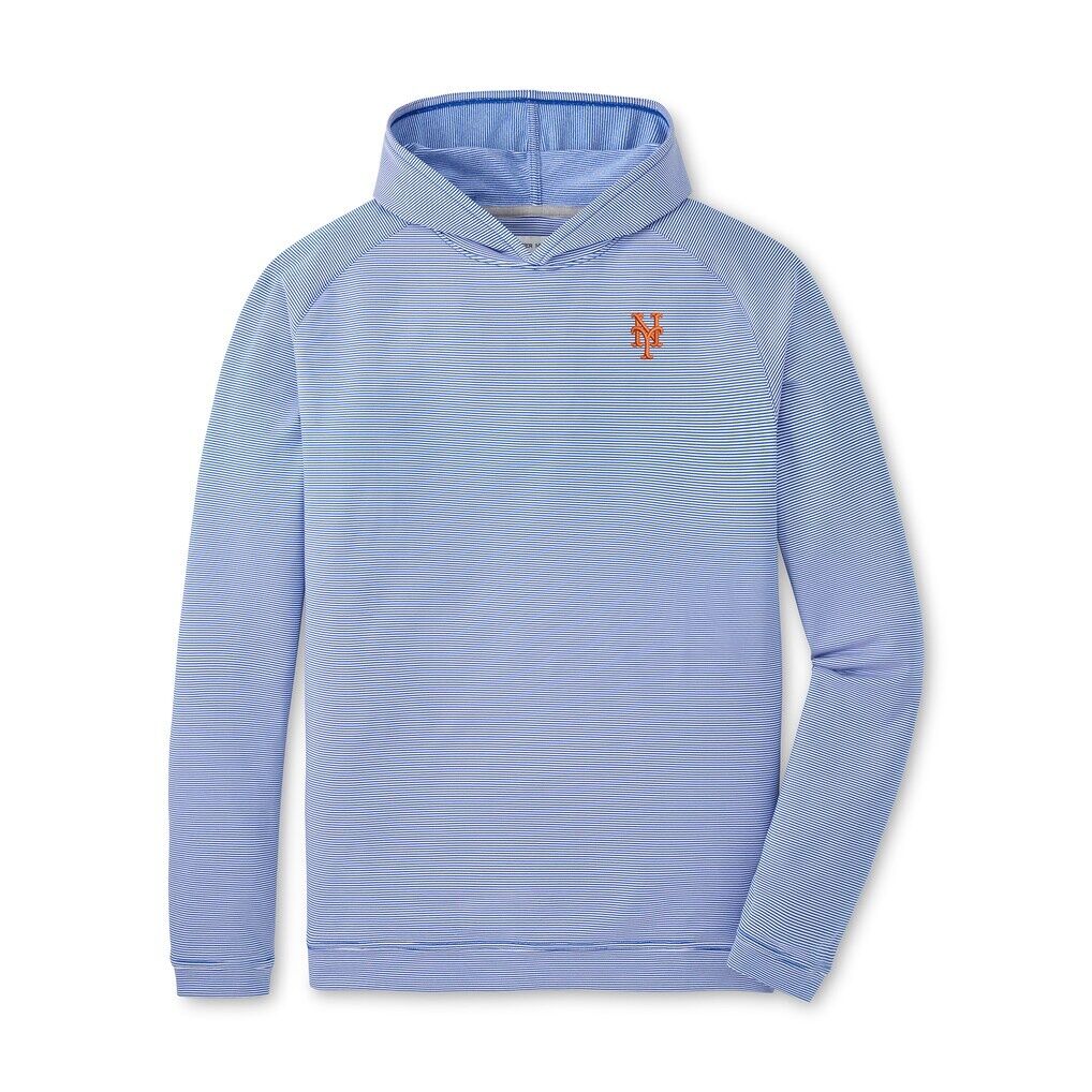 New York Mets Peter Millar Pine Sugar Stripe Performance Hoodie - Royal