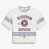 Houston Astros Off Season x MLB Women's Lace-Back T-Shirt - White - Detail View