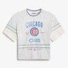 Chicago Cubs Off Season x MLB Women's Lace-Back T-Shirt - White - Detail View