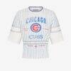 Chicago Cubs Off Season x MLB Women's Lace-Back T-Shirt - White - Front View