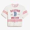 Boston Red Sox Off Season x MLB Women's Lace-Back T-Shirt - White - Detail View