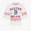 Boston Red Sox Off Season x MLB Women's Lace-Back T-Shirt - White - Front View