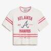 Atlanta Braves Off Season x MLB Women's Lace-Back T-Shirt - White - Detail View